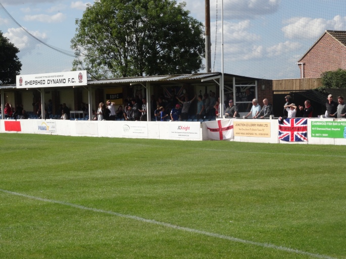 Shepshed fans celebrate their late winner